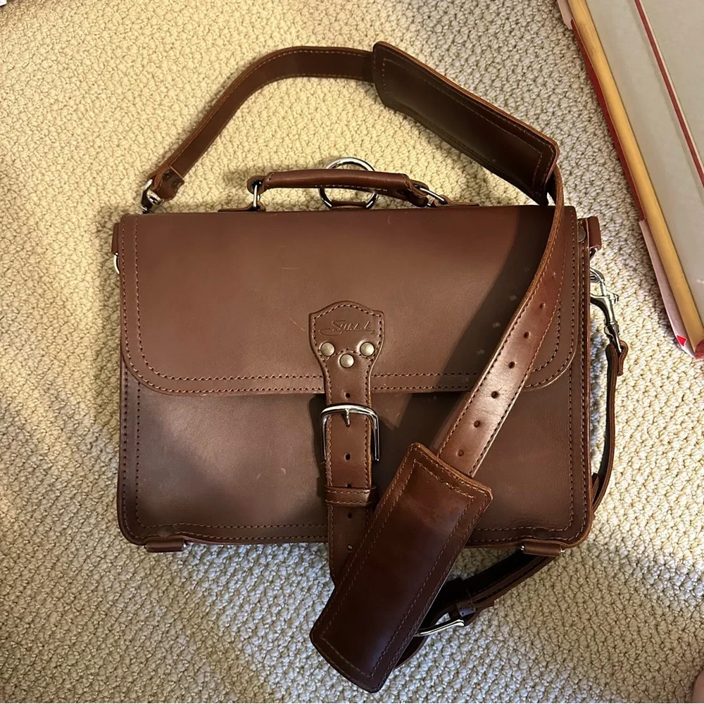 Genuine Leather Brown Briefcase